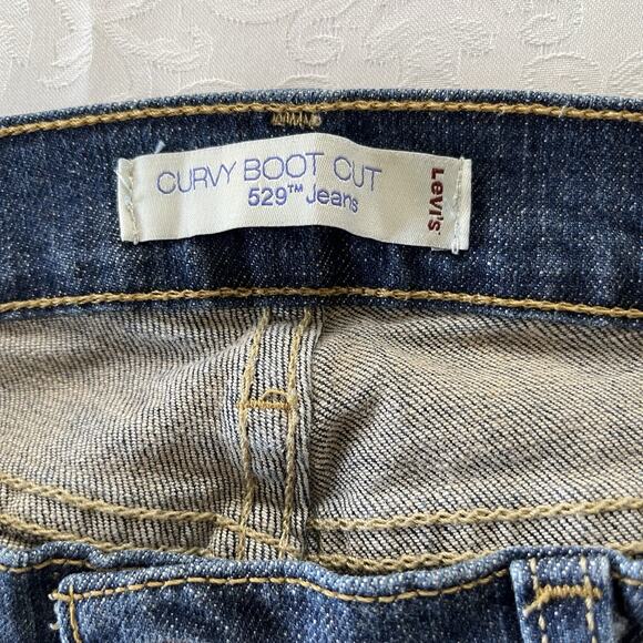 Levis Jeans Womens 10 Blue 529 Curvy Bootcut Medium Wash Denim Stretchy Classic - Picture 4 of 11